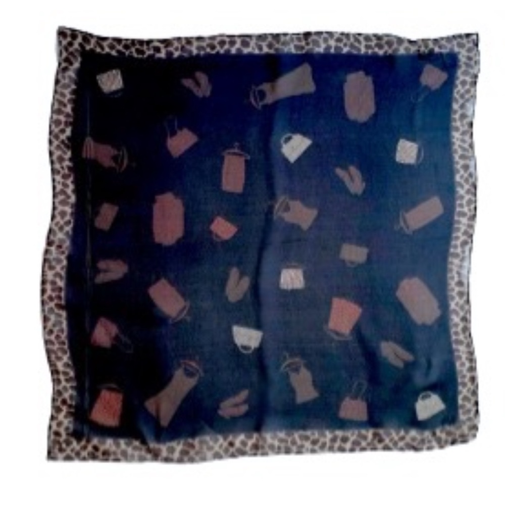Talbots Silk Square Scarf Ladies Clothing & Accessory Print Giraffe Border